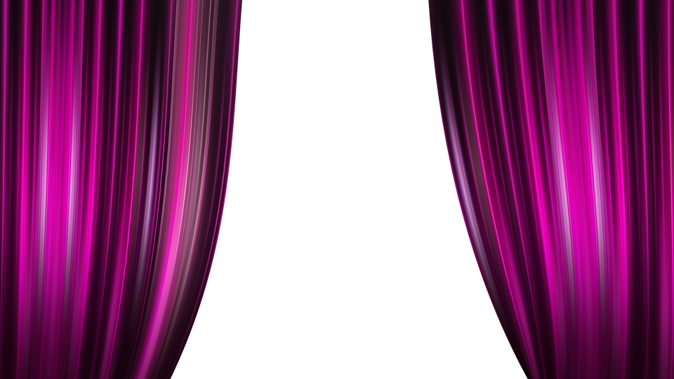 Theater Cinema Curtain Stripes Pink Purple - Pink Stage Curtains Png (604x340), Png Download