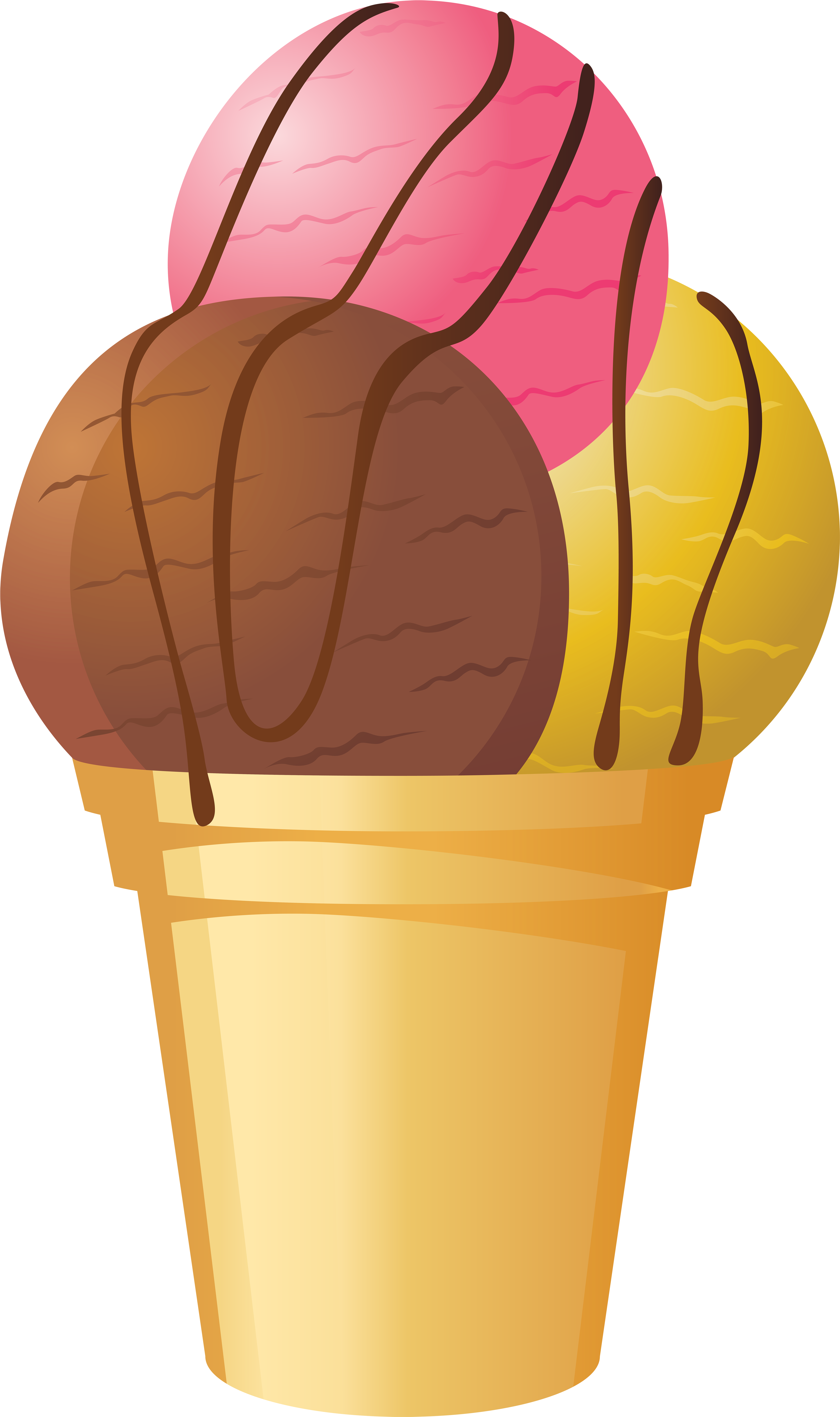 Tricolor Ice Cream Cone Png Clip Art - Ice Cream Cone Clipart High Resolution (4743x8000), Png Download