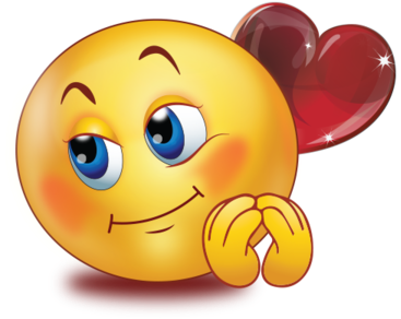 Love Big Eyes Big Glossy Heart Smiley - Loving Smiley (384x384), Png Download