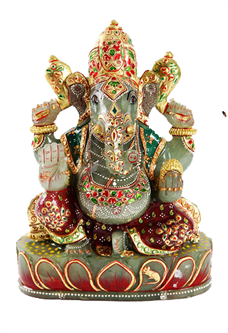 Benefits Of Worshipping Marakata Ganesha Or Jade Ganesha - Statue (320x467), Png Download