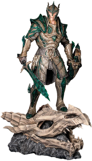 Skyrim Statue Glass Armor - Skyrim Statue (600x600), Png Download