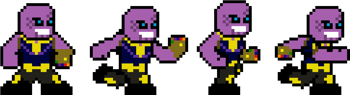 Thanos - Pixel Art (1230x350), Png Download