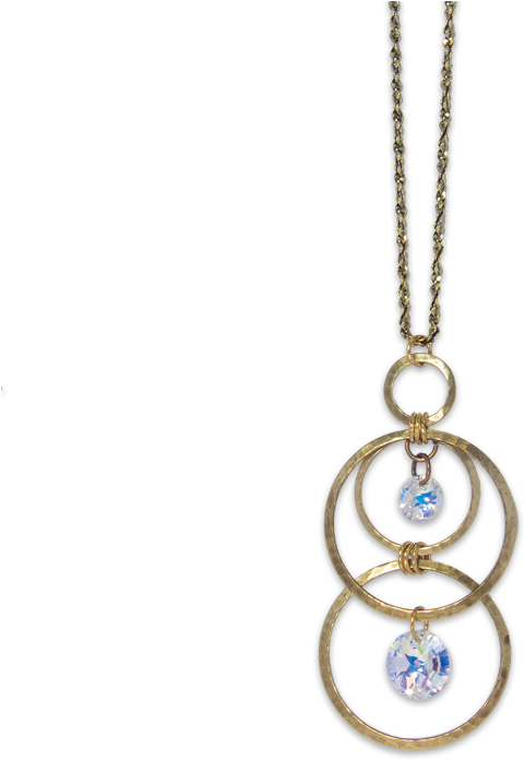 Anne Koplik Brass Rings With Crystal Ab Drops Pendant (767x767), Png Download