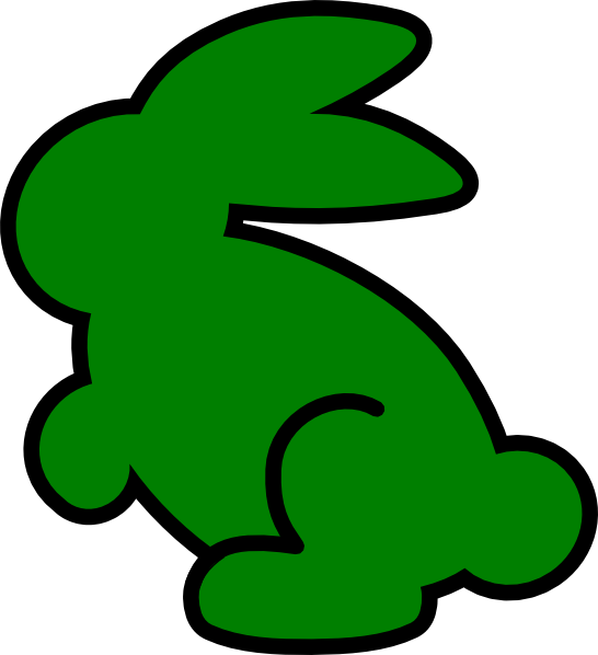 How To Set Use Dark Green Bunny Clipart (546x598), Png Download
