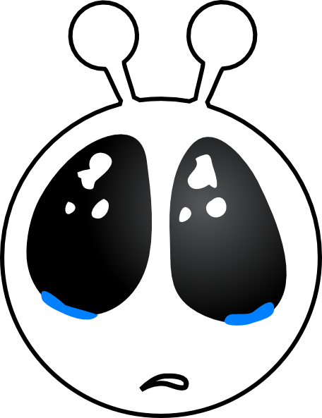 Face Clip Art At Clker Com Vector - Sad Alien Clip Art (456x593), Png Download