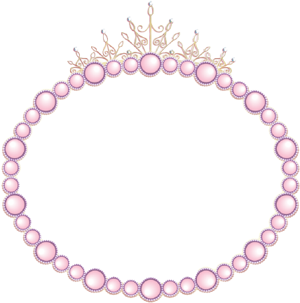 19 Pearls Clip Black And White Cute Huge Freebie Download - Disney Princess Frame Png (443x448), Png Download