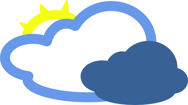 Fog Clipart Weather Symbol - Mostly Cloudy Weather Symbol (600x335), Png Download