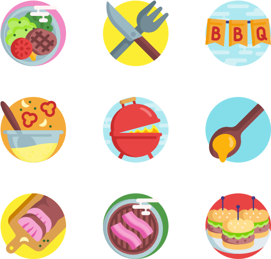 Bbq 50 Icons - Flat Icons (600x564), Png Download