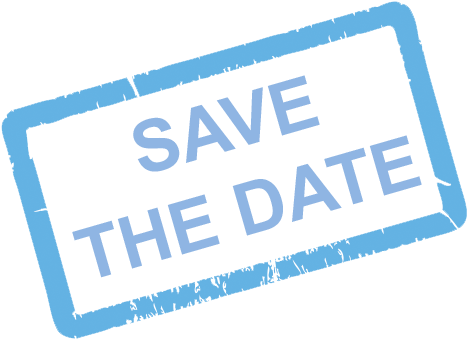 Save The Date Stamp Png Download - Save The Date Png Blue (489x348), Png Download