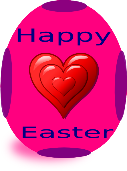 How To Set Use Happy Easter With Heart Icon Png (444x600), Png Download