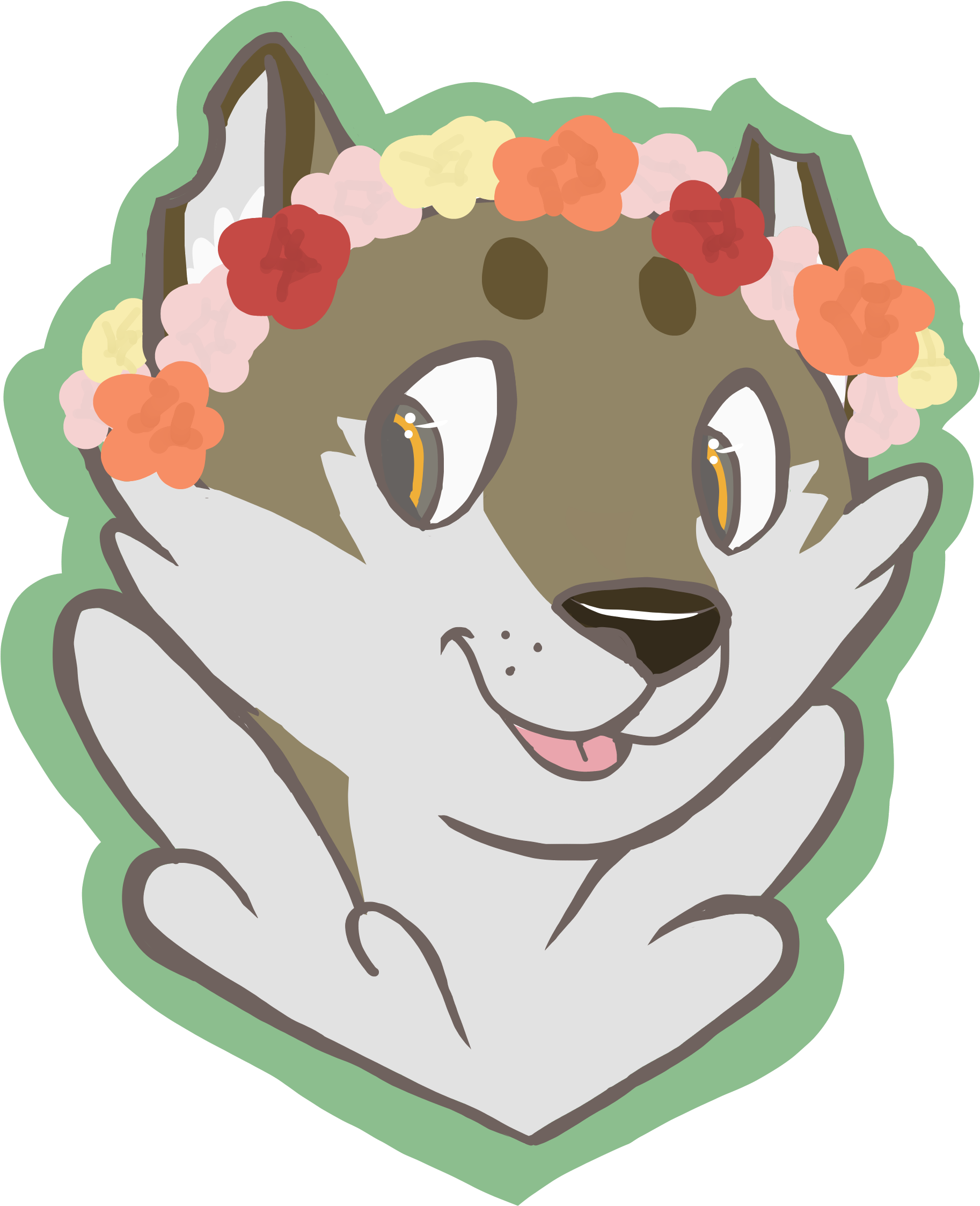 Peace Love & Flower Crowns - Flower Crown Furry (2346x2827), Png Download