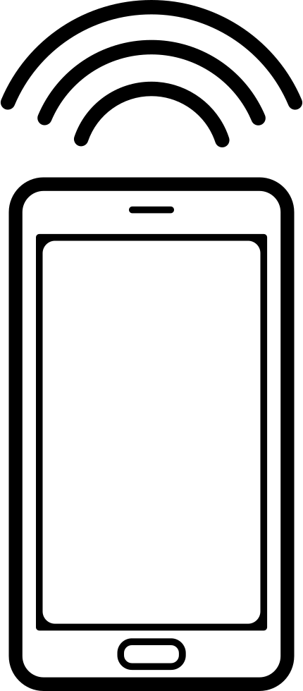 Mobile Phone With Connection Signal Comments - Phone Clipart Ring (430x980), Png Download