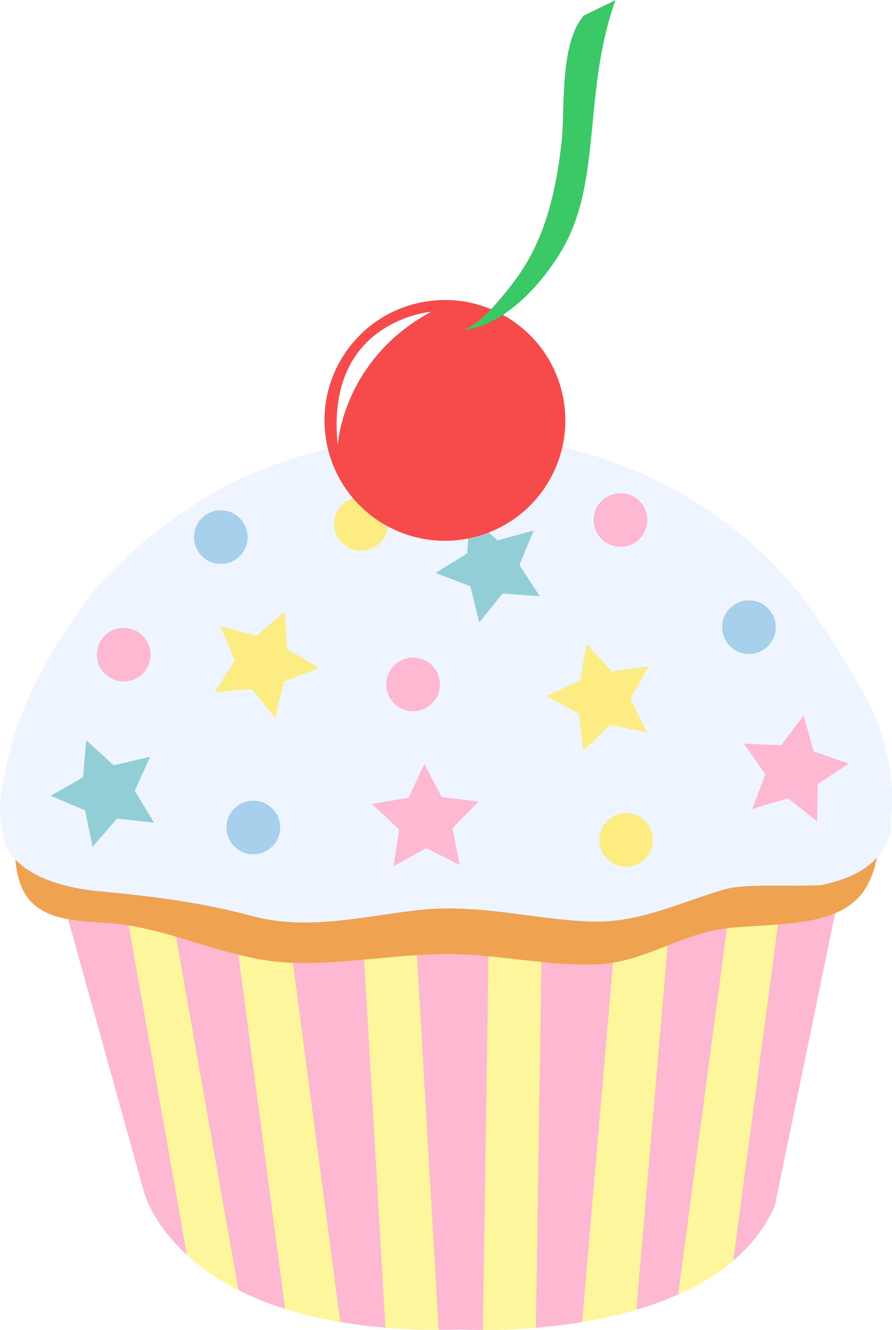 Download Vanilla Cupcake With And Cherry Free Clip - Cupcake Cartoon Png  PNG Image with No Background 