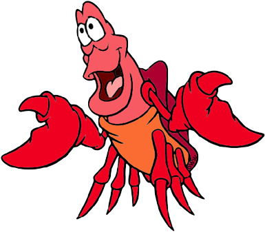 Mermaid Clipart Sebastian - Little Mermaid Sebastian Png (394x340), Png Download