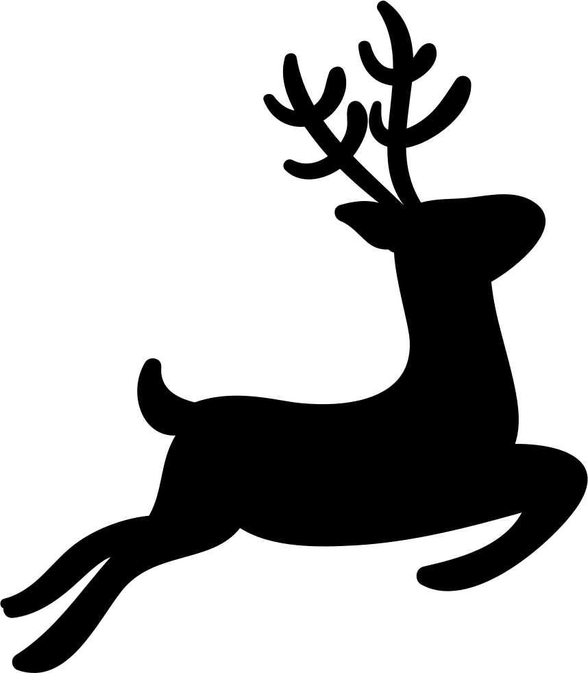 Reindeer Silhouette Png - Reindeer Svg (858x981), Png Download