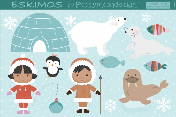 Eskimo Clipart By Poppymoon Design - Design (720x480), Png Download