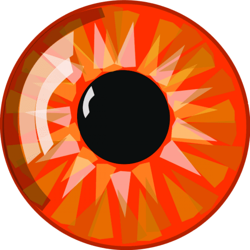 Blue Eye With Eyeliner Clip Art At Clker - Orange Eyeballs Clip Art (600x599), Png Download