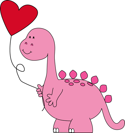 Dinosaur - Valentines Day Clip Art Dinosaur (518x550), Png Download