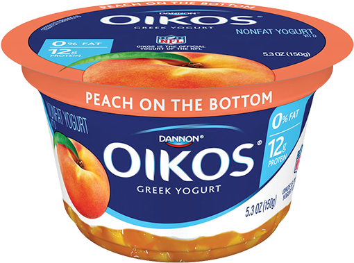 Nonfat Yogurt Peach Single Serve - Oikos Greek Yogurt Blueberry (513x442), Png Download