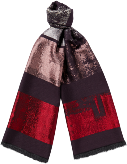 Rosario Landscape Jacquard Scarf - Scarf (460x611), Png Download