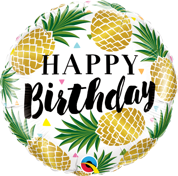 Party Supplies Canada Open A Golden Pineapples - Happy Birthday Pineapple (600x593), Png Download
