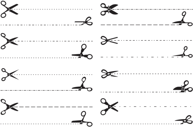 Scissors With Cut Lines Vector Download Free - Drawing (700x490), Png Download