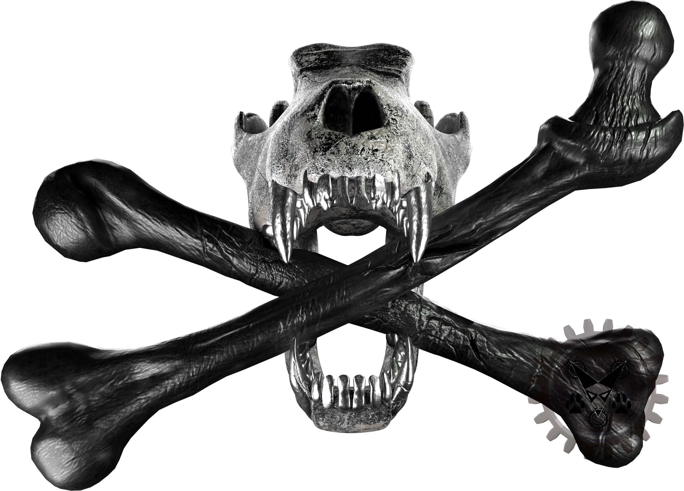 Wolf Skull And Cross Bones - Wolf Crossbones (3840x2160), Png Download