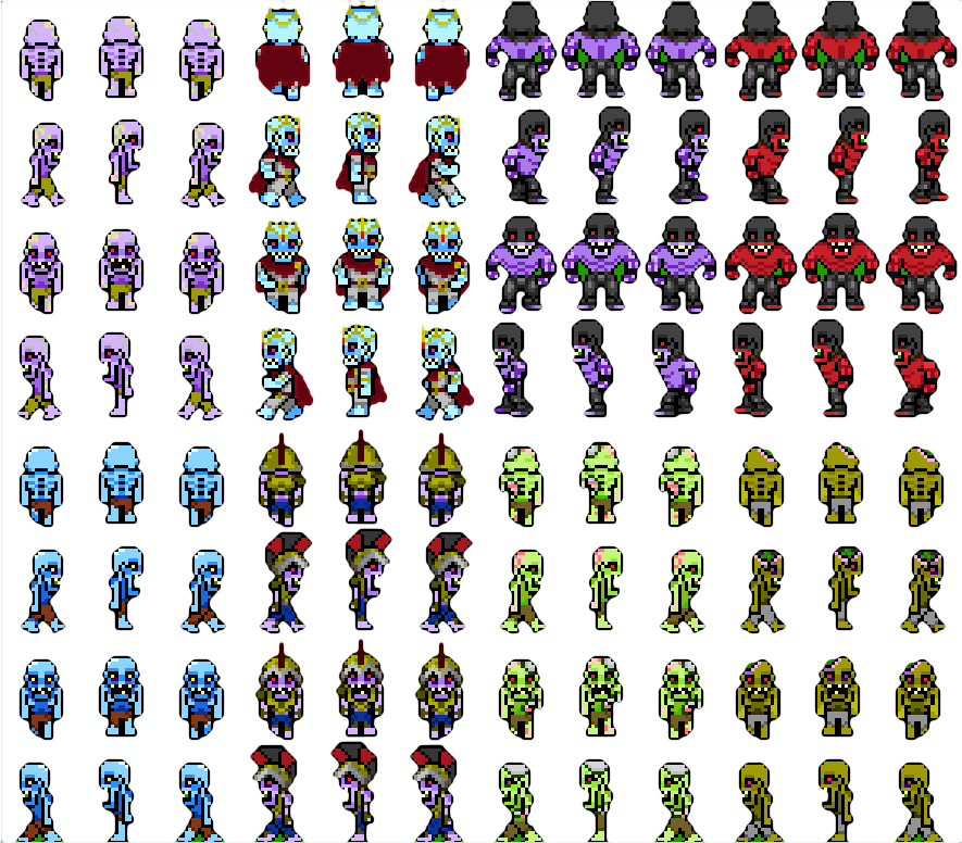 Zombie - Pixel Zombie Sprite Sheet (885x776), Png Download