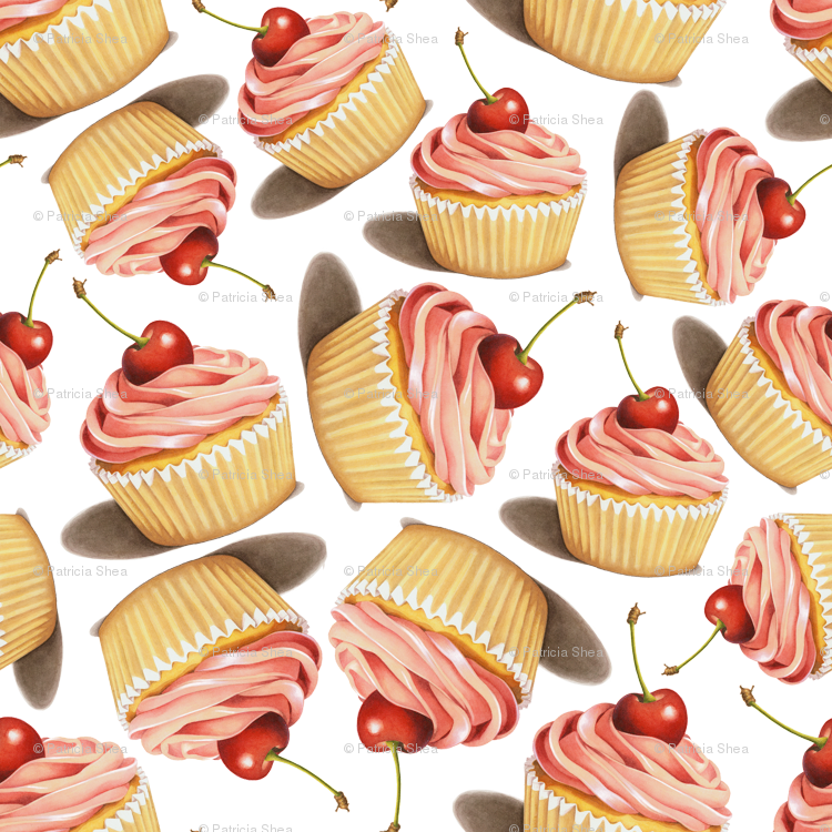 Crimson Red Gingham Picnic Cupcake (750x750), Png Download