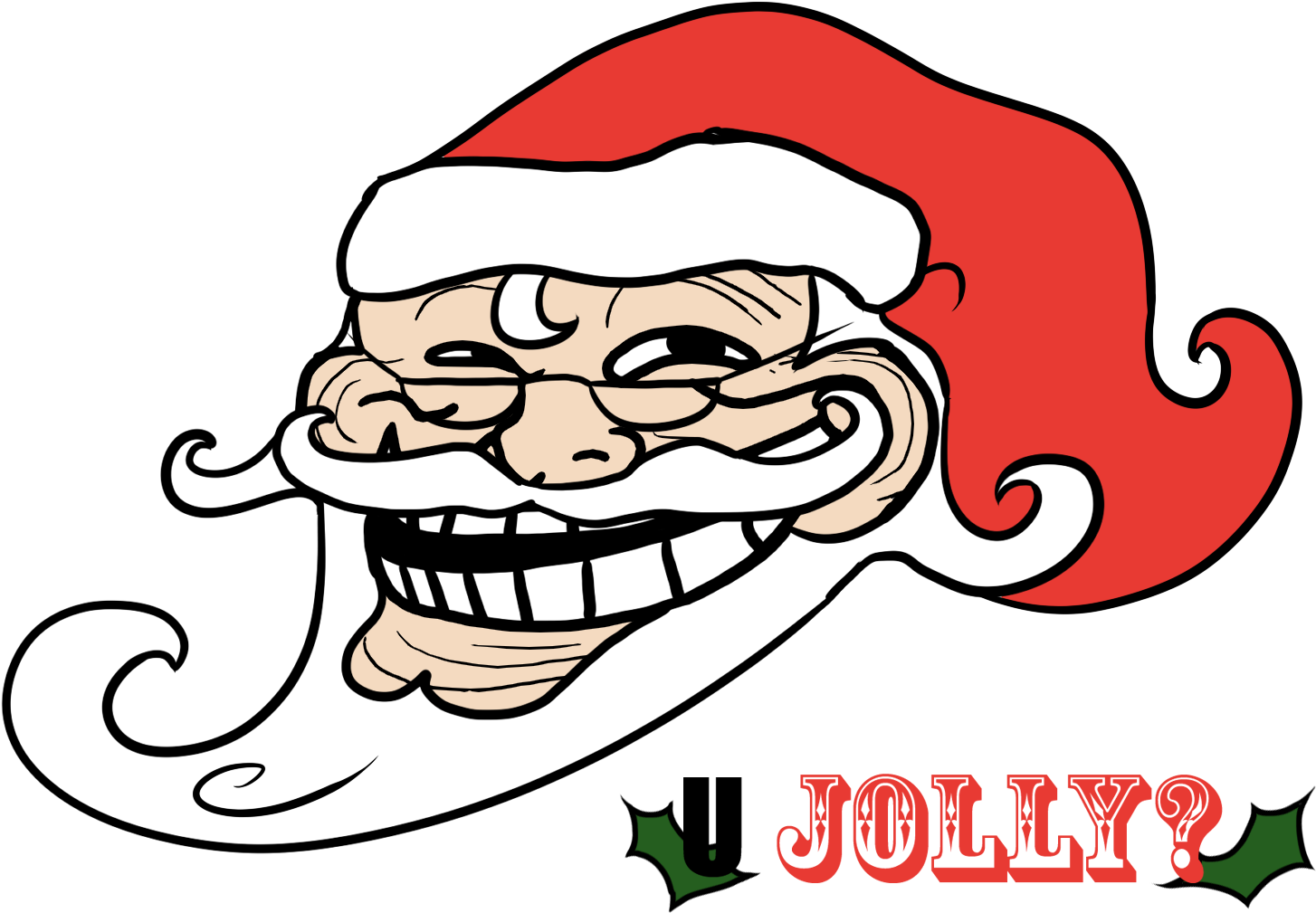 Jolly Santa Claus Facial Expression Santa Claus Fictional - Santa Claus Troll Face (1558x1126), Png Download