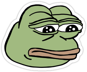 Stickpng Rare Pepe Sad Frog - Sad Pepe (375x360), Png Download