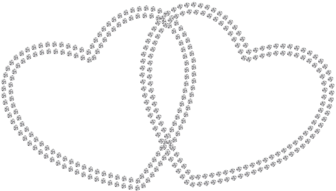 Two Diamond Hearts Png Clipart - Diamond Hearts Png (500x284), Png Download
