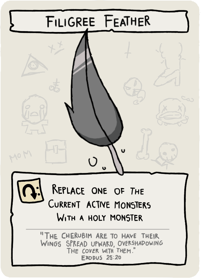 Four Souls'filigree Feather' Mockup Card - Drawing (750x1020), Png Download