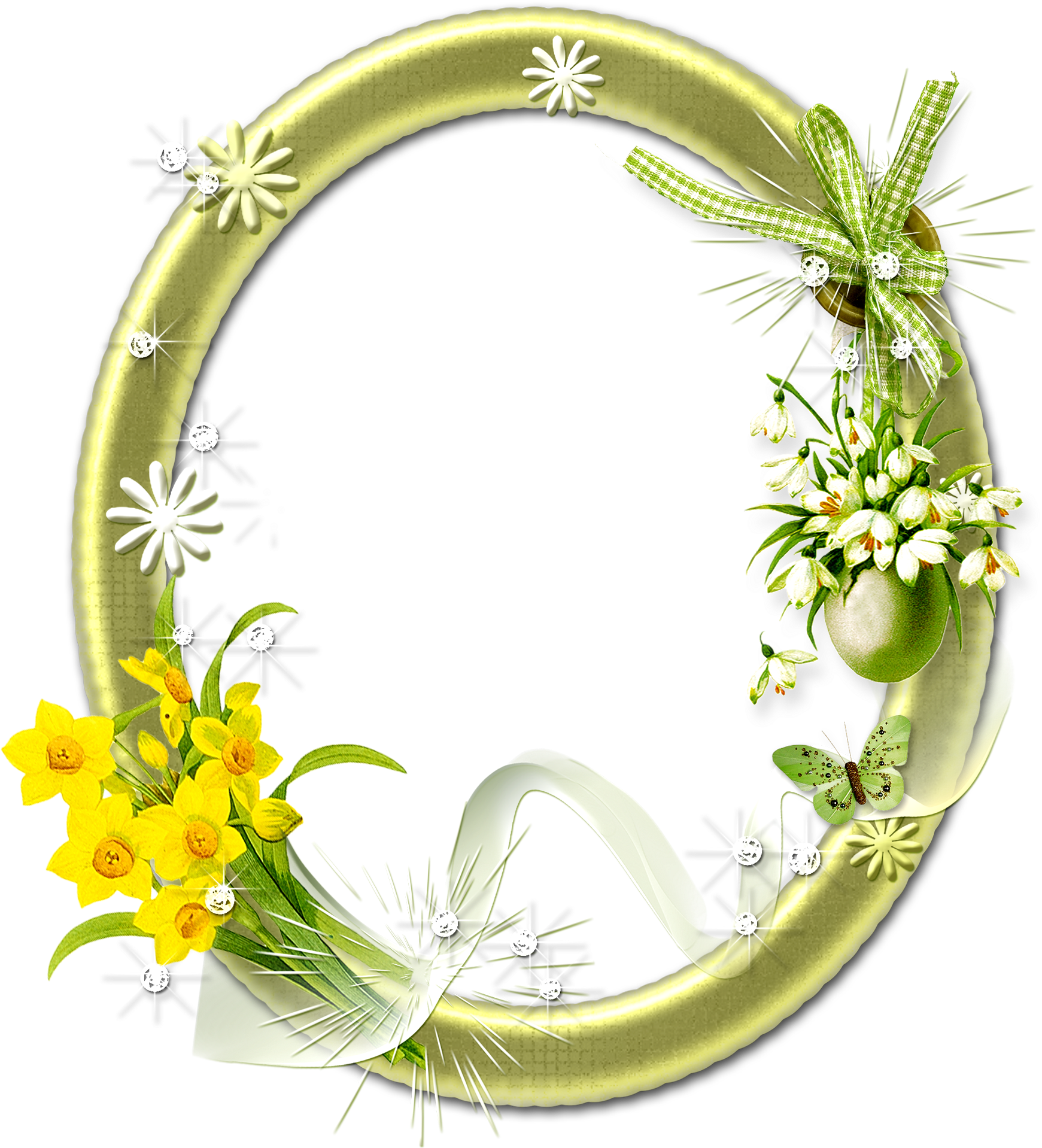 Flower Frame Png Photo - Oval Photo Frames Png (1800x2000), Png Download