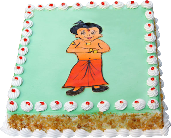 Chota Bheem - Chhota Bheem New Design Cake (589x476), Png Download