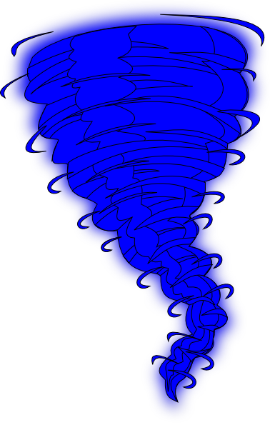 Small - Blue Tornado Clipart (378x595), Png Download