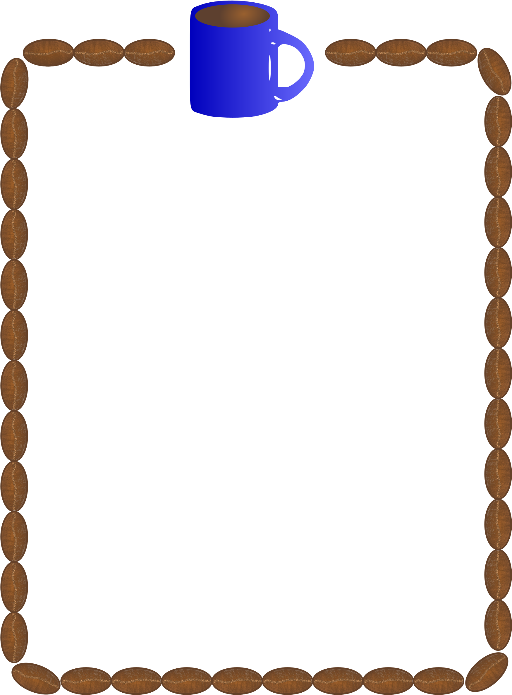 Coffee Clip Art Pinterest And Beans - Coffee Bean Border Clip Art Free (1855x2400), Png Download