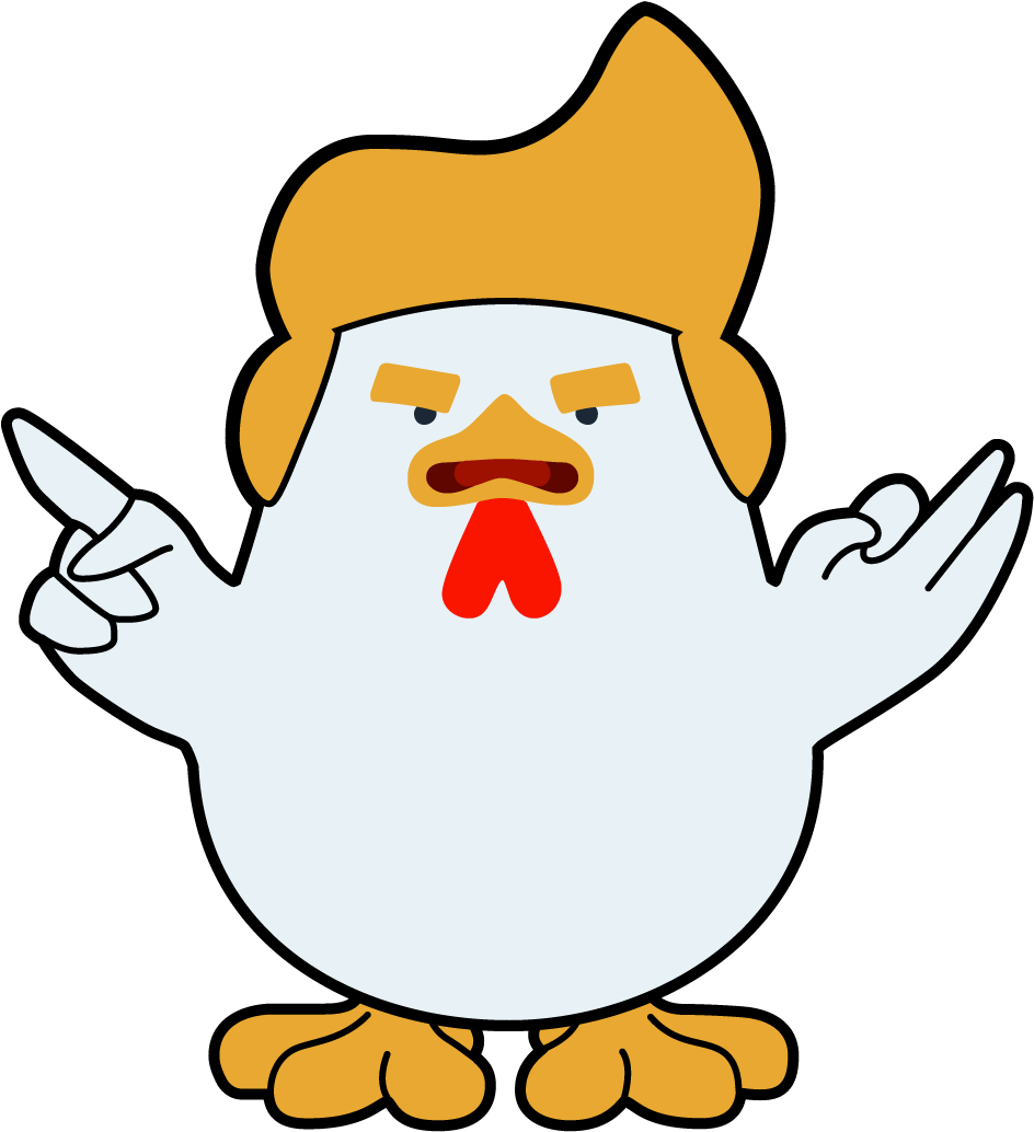 Vectorized Trump Chicken - Casual Top (1054x1168), Png Download