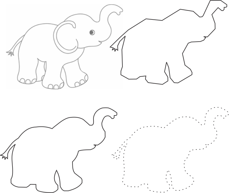 Then Adjusted Each Segment To Curves, Then Gave It - Indian Elephant (752x635), Png Download