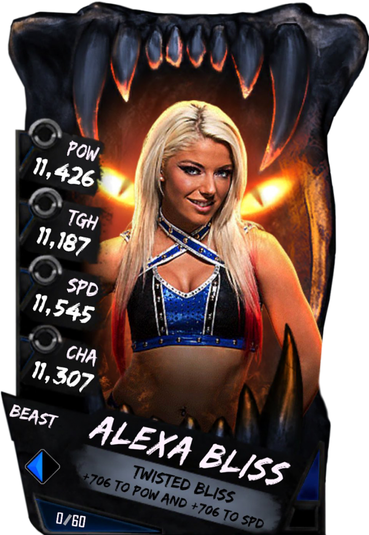 Alexabliss S4 16 Beast - Wwe Supercard Beast Cards (733x1158), Png Download