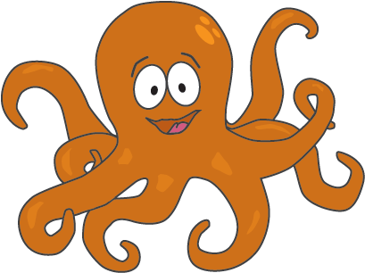 Octopus Black And White Clipart Kid - Octopus (432x323), Png Download