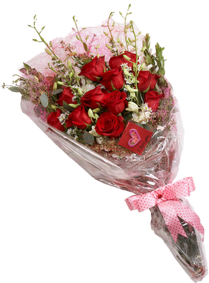 Lindas Flores Png - Flowers Wrapped In Cellophane (300x406), Png Download