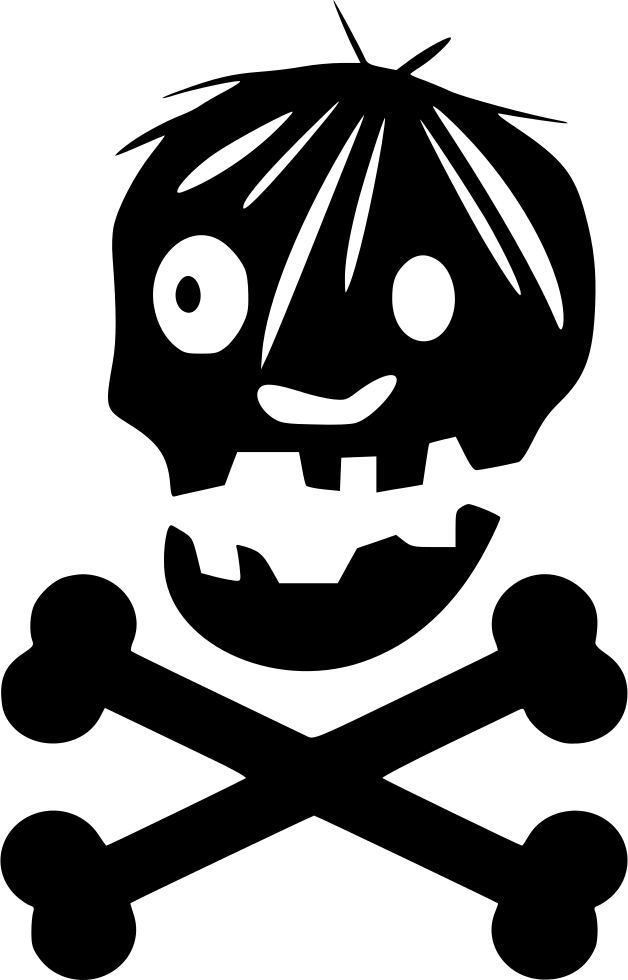 Crossbones Skull Spooky - Dead Group Icon (628x980), Png Download