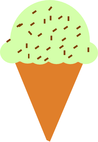 Ice Cream Cone Clipart - Ice Cream Cone With Sprinkles Clipart (414x597), Png Download