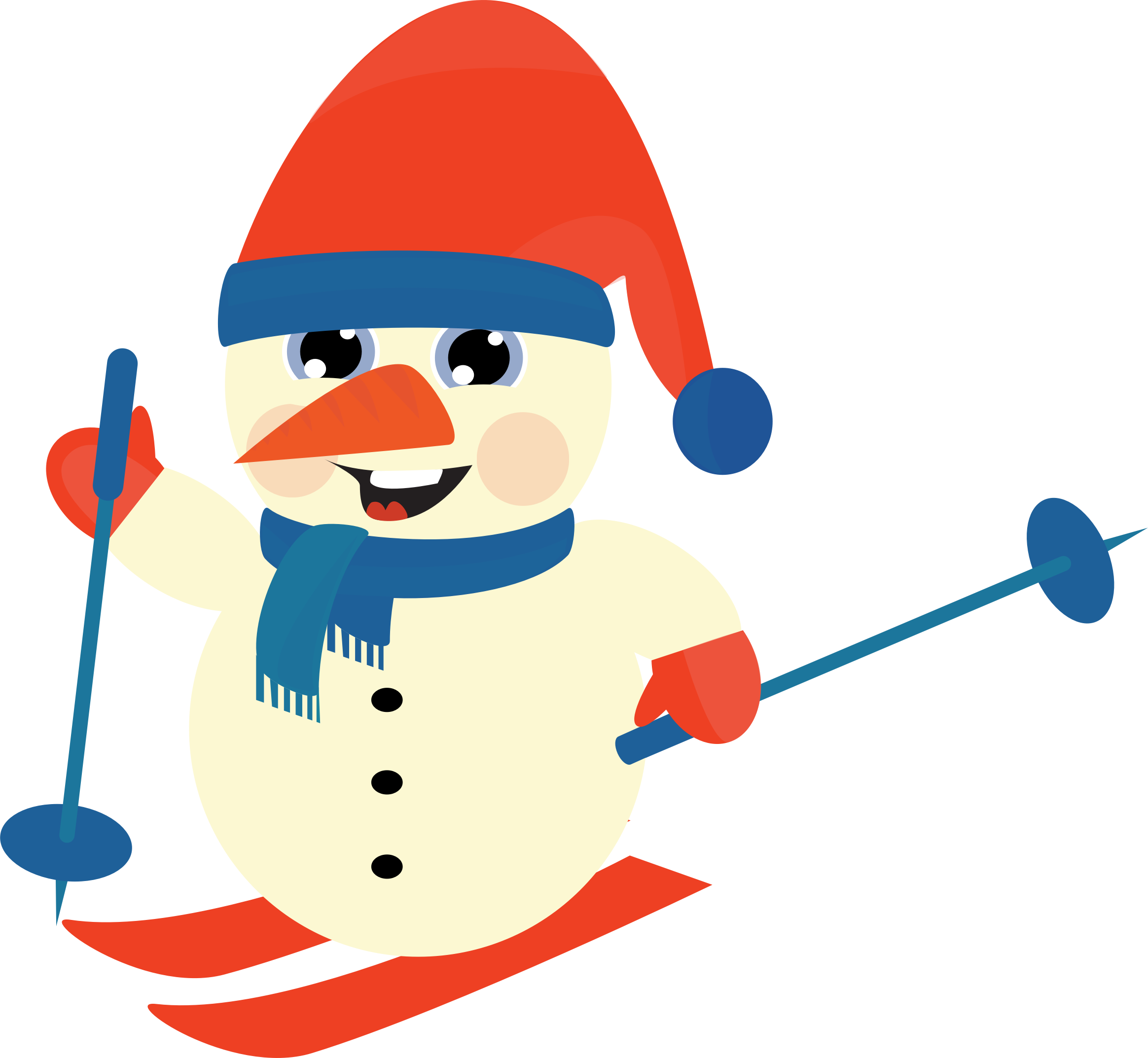 Clipart Skiing Snow Man - Skiing Clipart Png (2328x2146), Png Download