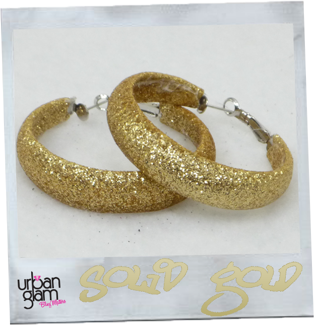 Gold Glitter Hoop Earrings - Glitter Gold Earrings (700x700), Png Download