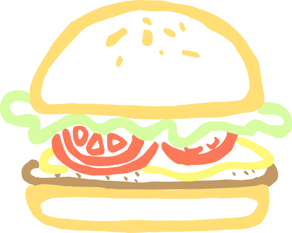 Hamburger Fast Food Chicken Sandwich Krabby Patty - Clip Art Burger Png (938x750), Png Download