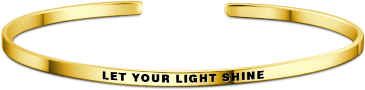 "let Your Light Shine" Bangle 14k Gold Plated Silver - Inspirational Bracelets Soufeel Always In My Heart (500x500), Png Download