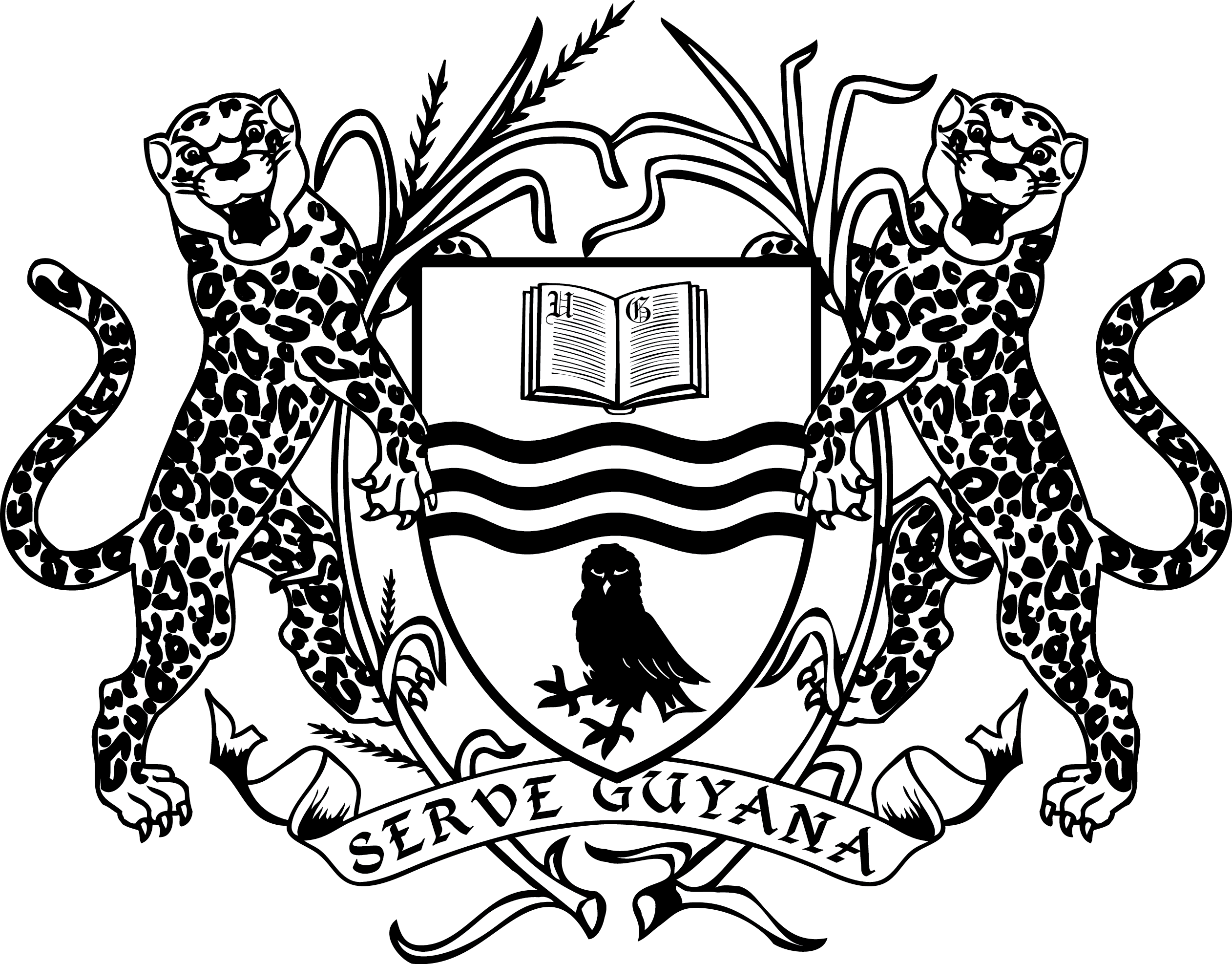 University Of Guyana Black And White - Ministry Of Education Guyana Logo (1280x1001), Png Download