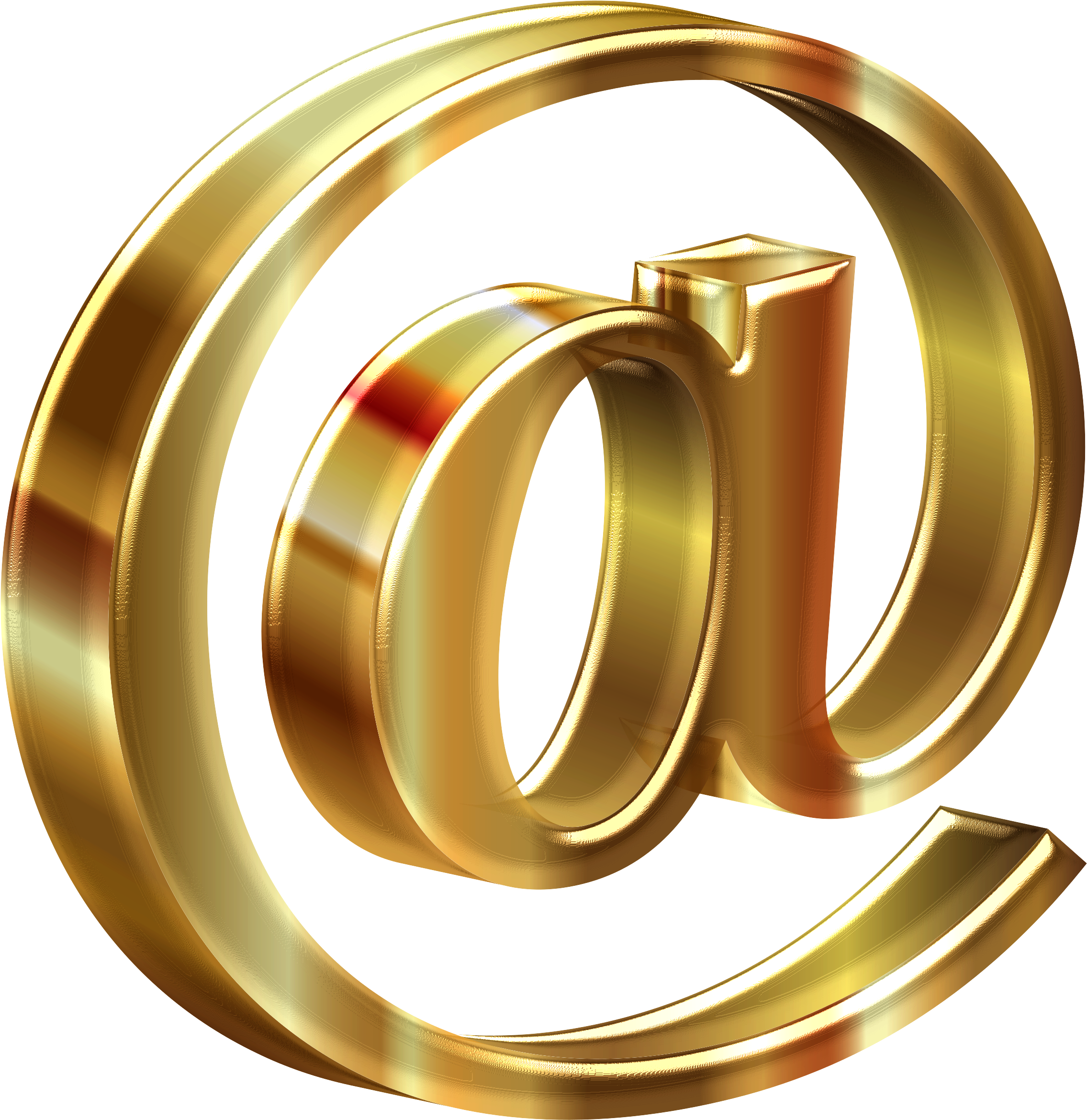 This Free Icons Png Design Of 3d Shiny Gold At Sign (2330x2400), Png Download